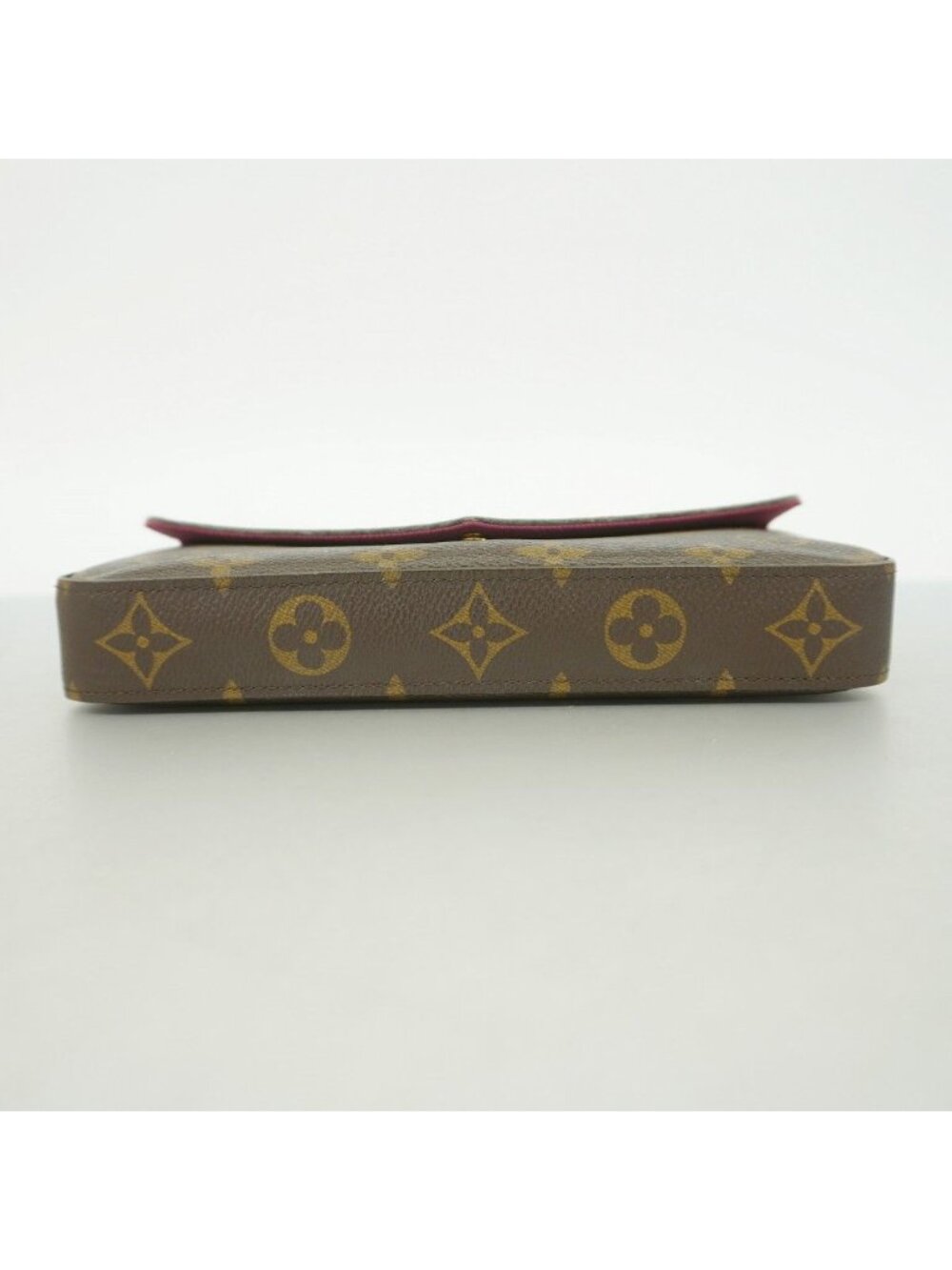 Louis Vuitton Shoulder Wallet Monogram Pochette Felicity Brown Fuchsia - Picture 3 of 10